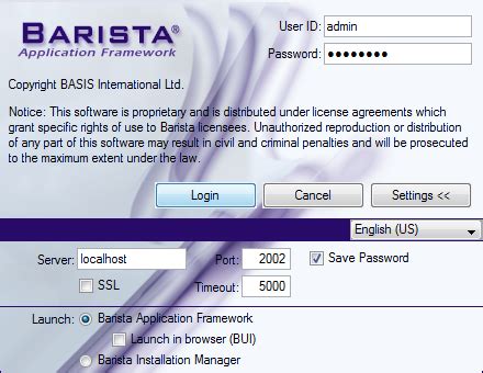 barista login